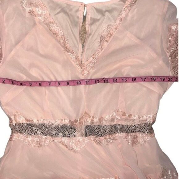 Vintage Inspired Long Pink Layered V Neck Half Sleeves Maxi Dress Women size XL - Picture 13 of 15